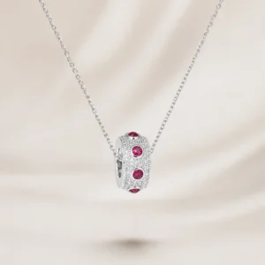 Ruby Halo Charm Necklace